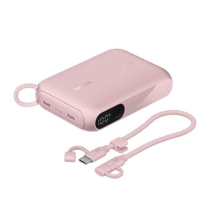 Belkin BoostCharge 10 000 mAh Powerbank med display - Rosa