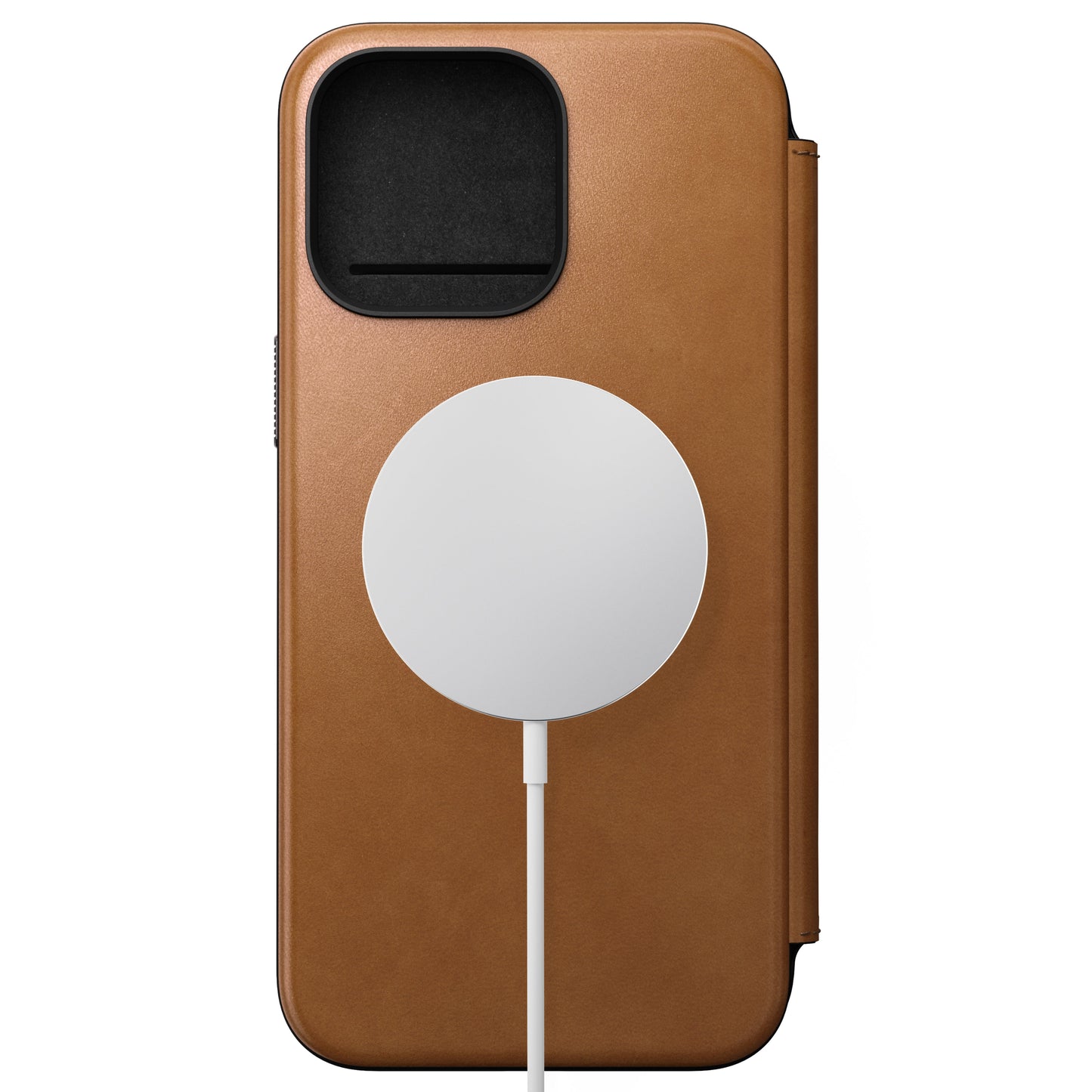 Nomad Lommebokdeksel i skinn med MagSafe til iPhone 15 Pro Max - Tan