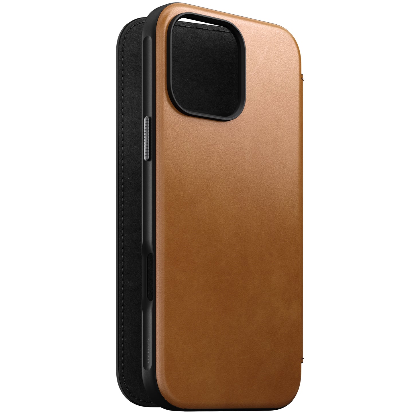 Nomad Lommebokdeksel i skinn med MagSafe til iPhone 16 Pro Max - Tan