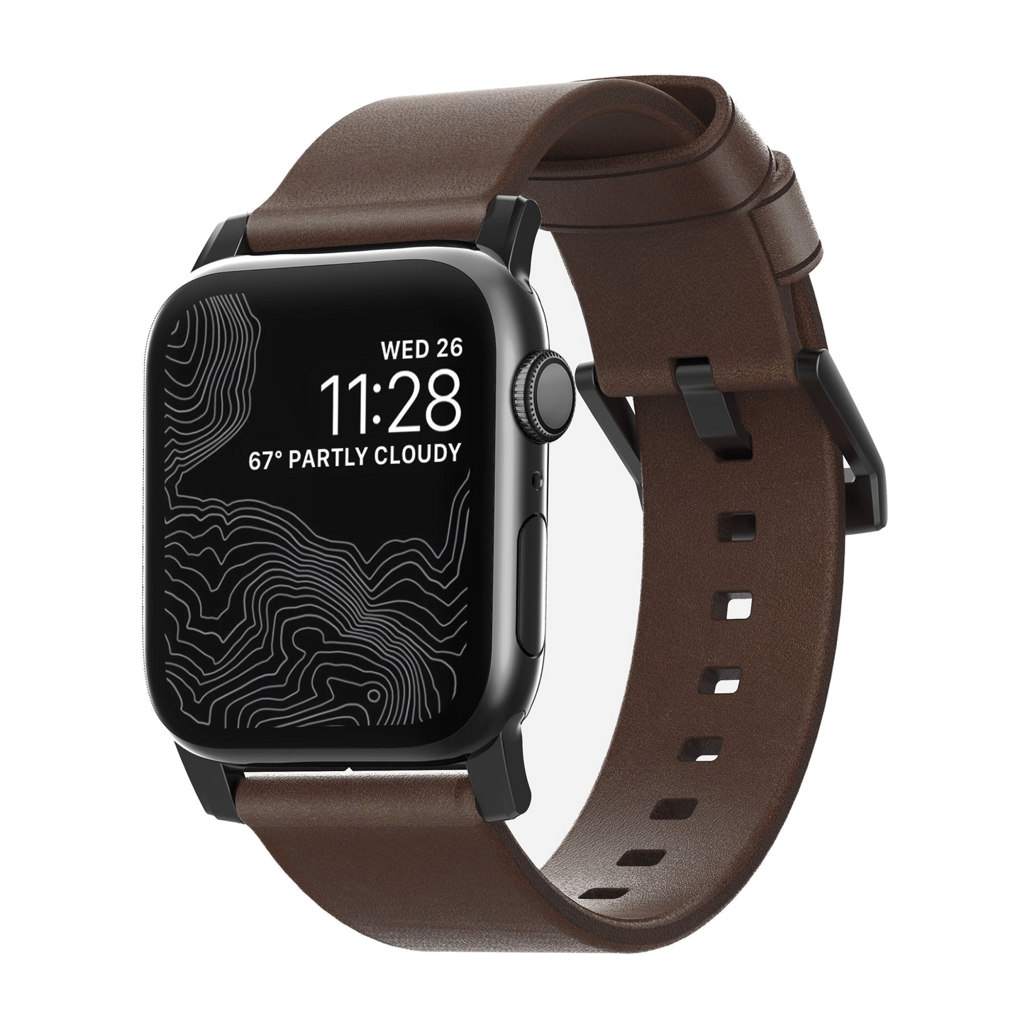 Nomad 42/41 mm Moderne Skinnrem med Svart Spenne - Brun
