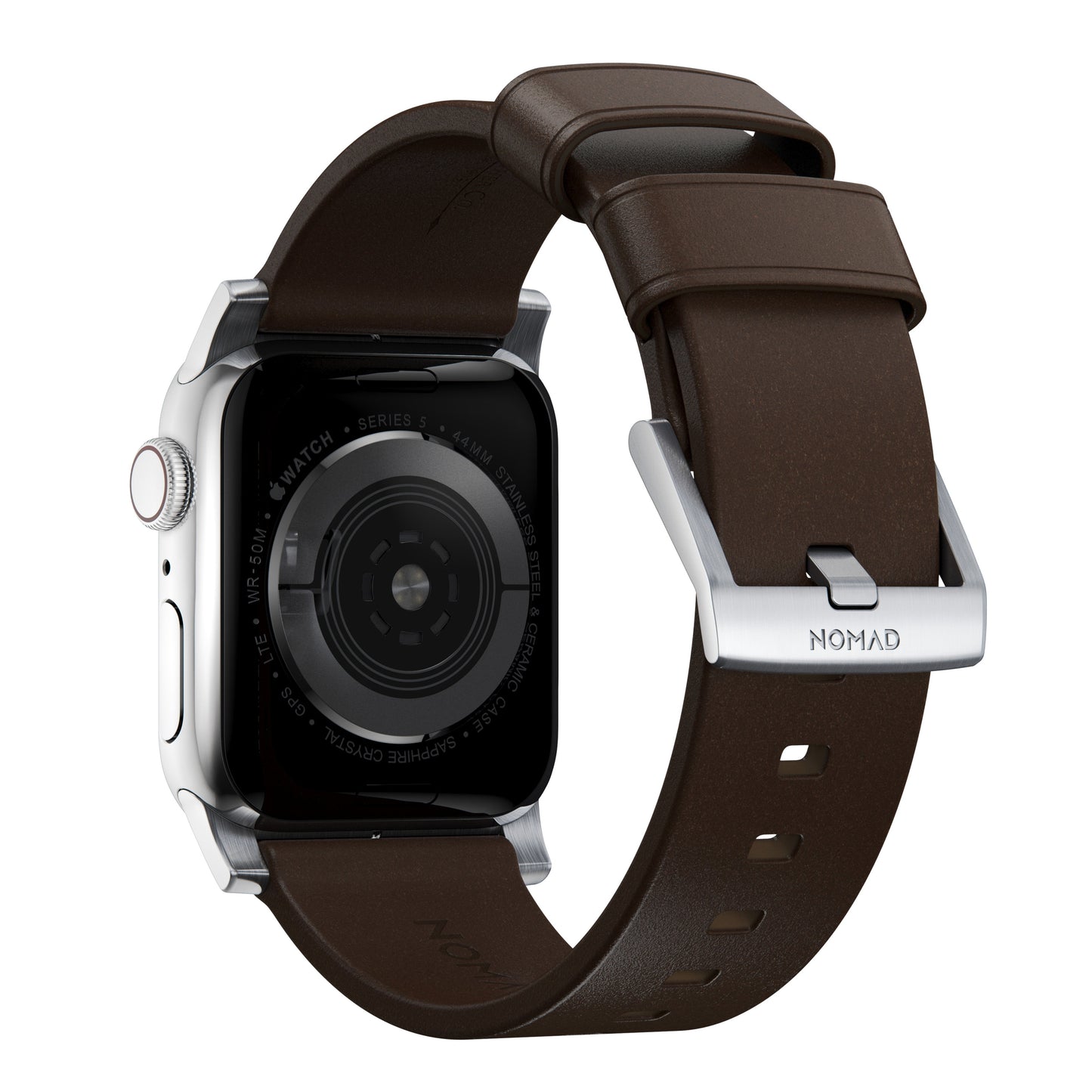 Nomad 49/46 mm Moderne Skinnrem med Sølv Spenne - Brun