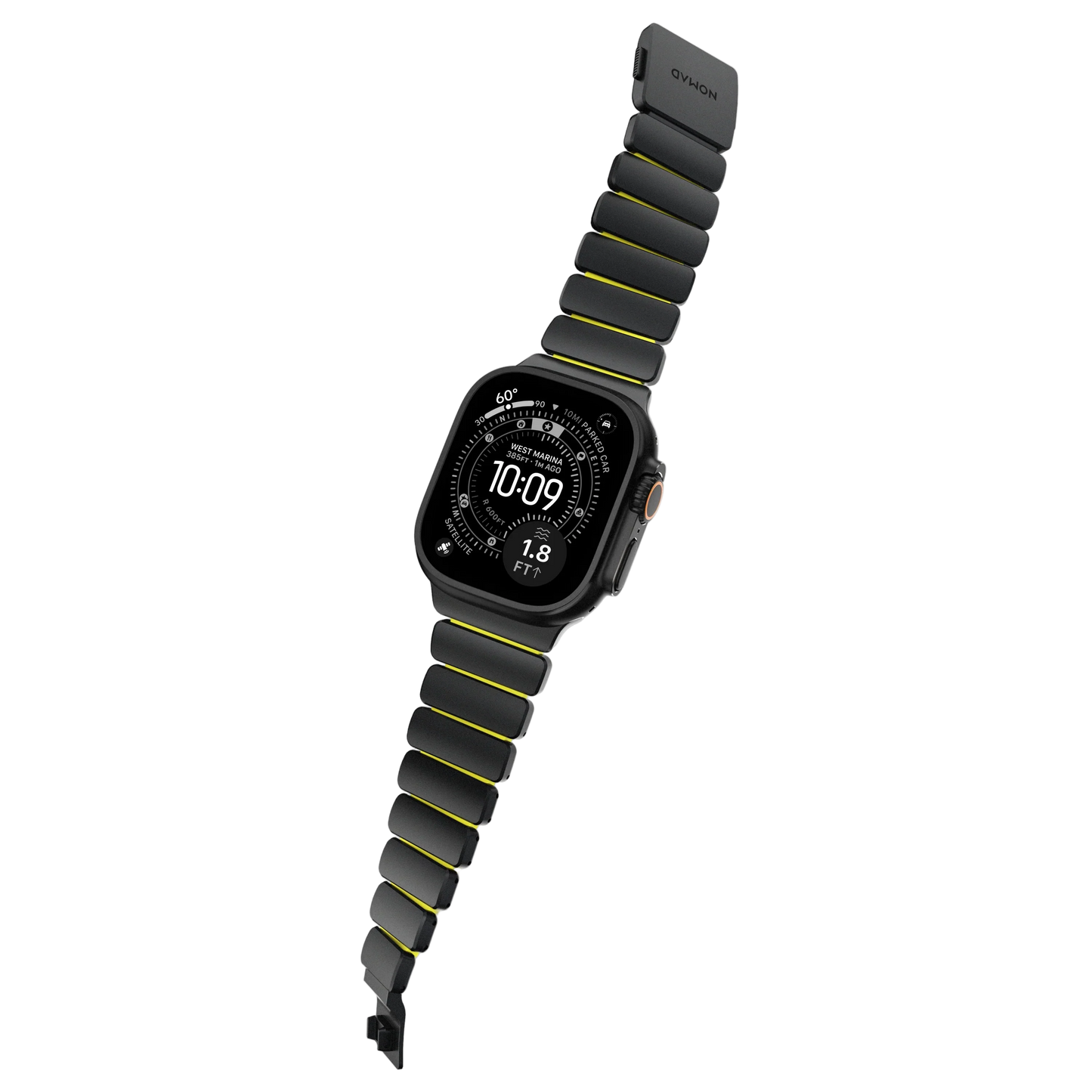 Nomad 49/46 mm Stratos Band Reim - Black Titanium/Volt