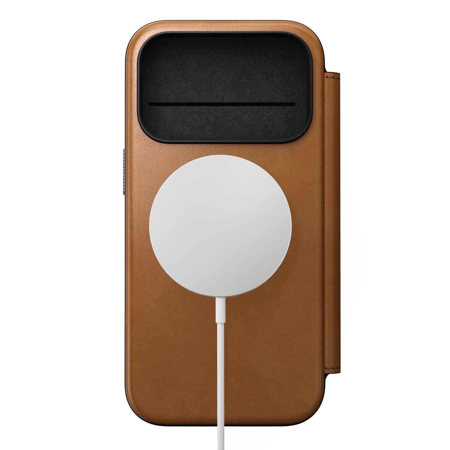 Nomad Lommebokdeksel i skinn med MagSafe til iPhone 17 Pro - Tan