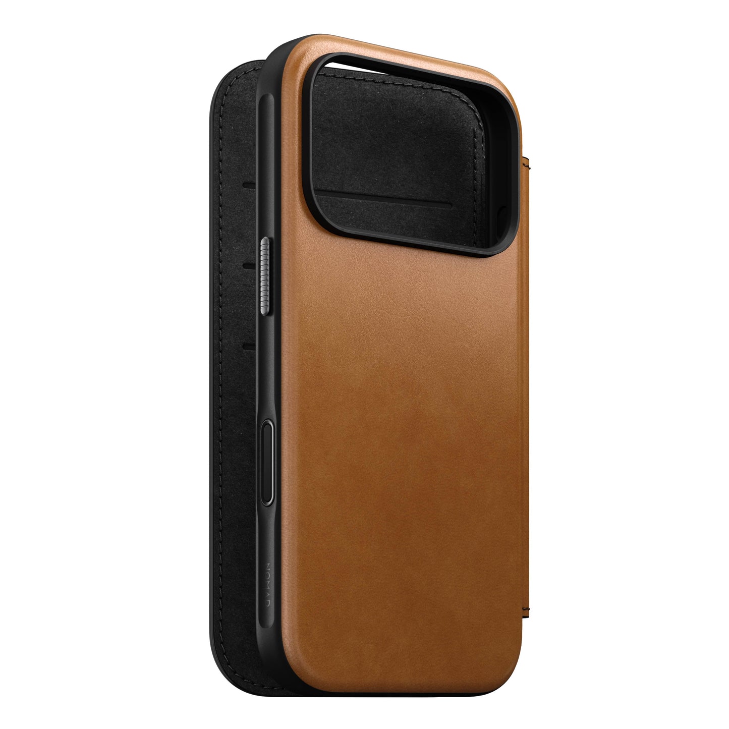 Nomad Lommebokdeksel i skinn med MagSafe til iPhone 17 Pro - Tan
