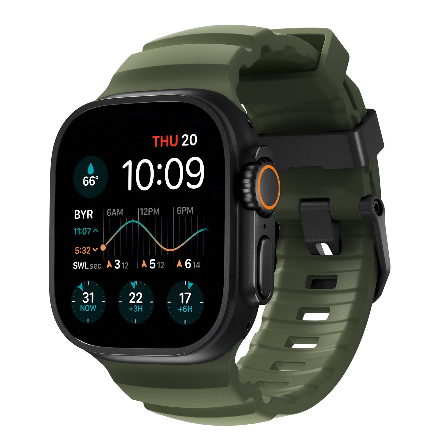 Nomad 49/46 mm Rocky Point Reim med Svart Metall - Forest