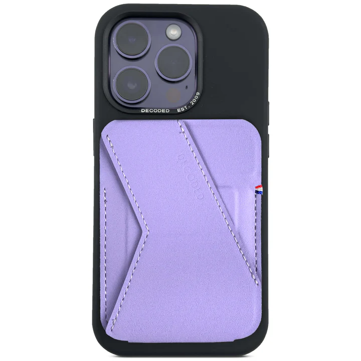 Decoded Magnetisk kortholder i silikon med stativ - Lavender