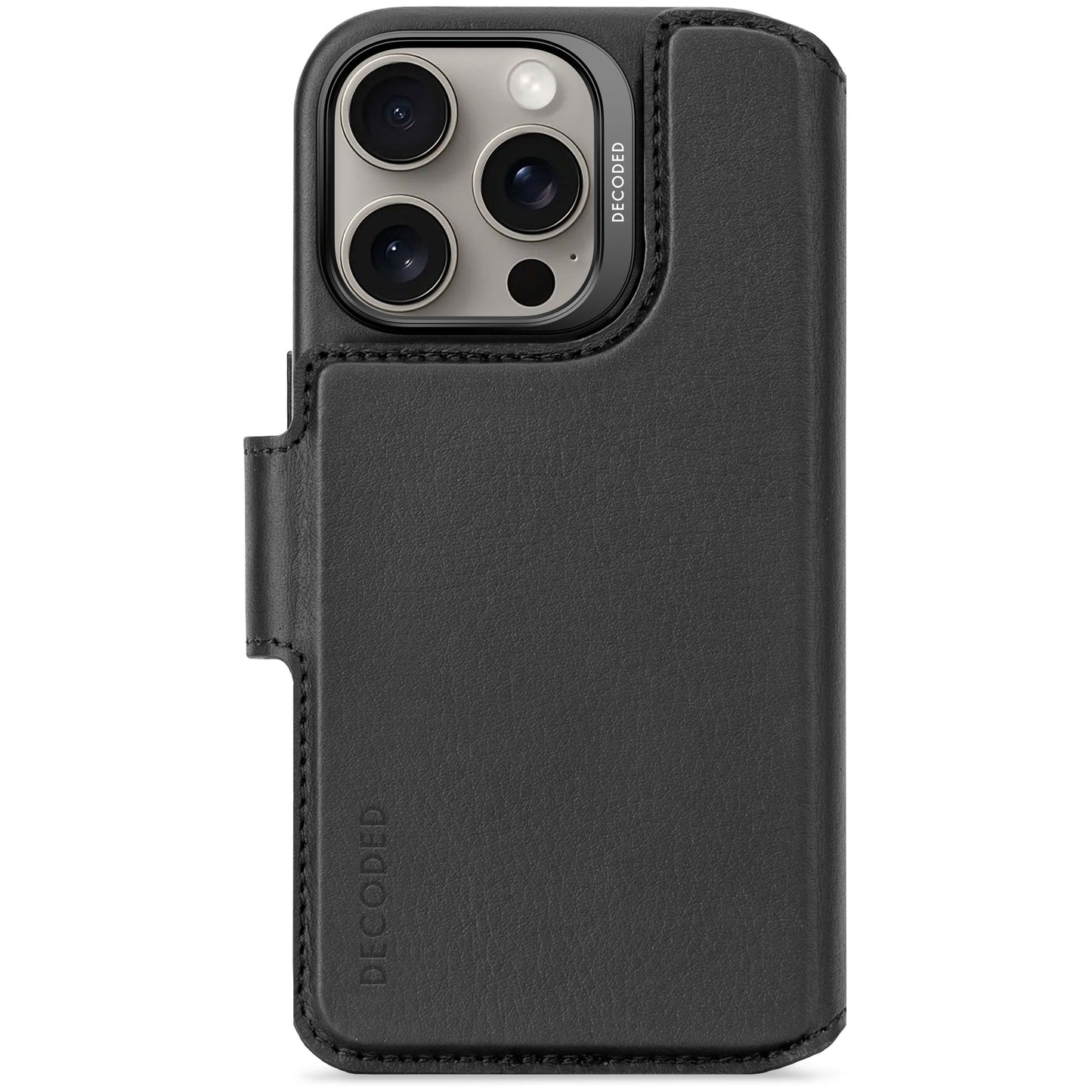 Decoded Lommebokdeksel i skinn med MagSafe til iPhone 16 Pro - Svart