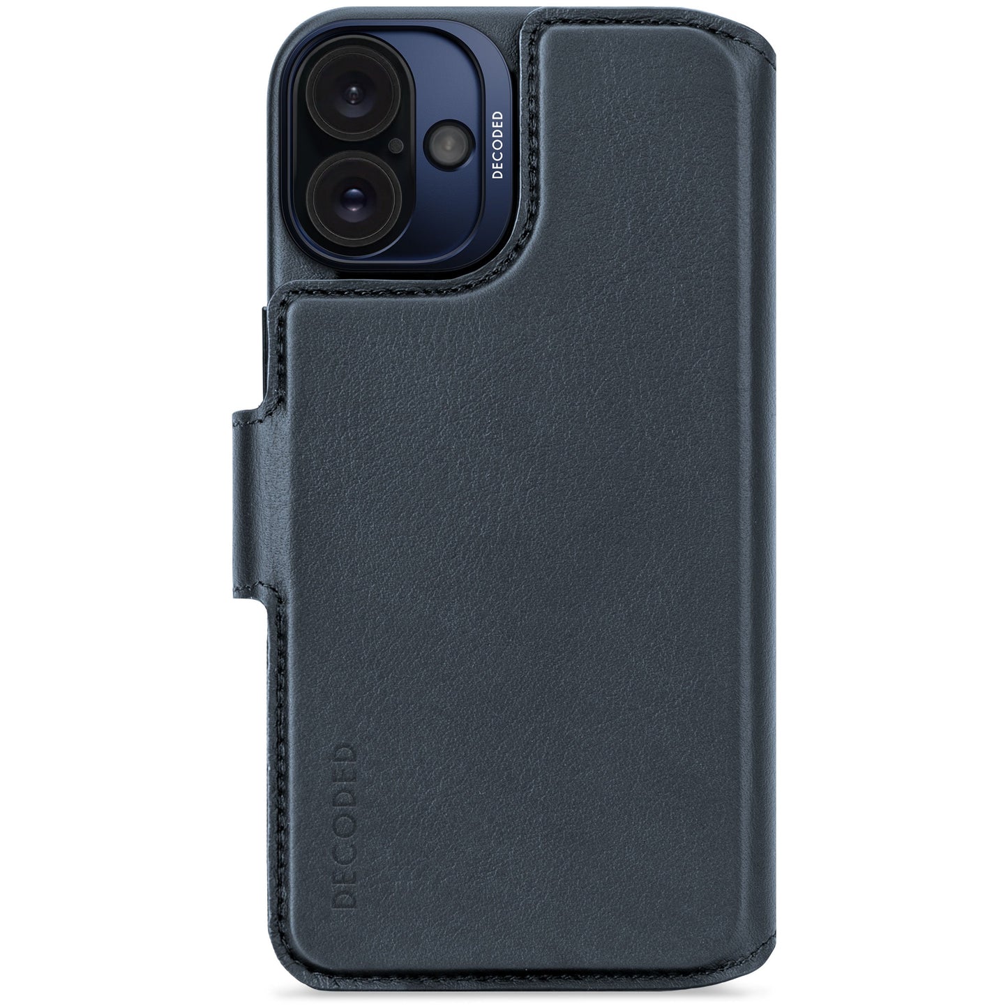 Decoded Lommebokdeksel i skinn med MagSafe til iPhone 16 Plus - Navy