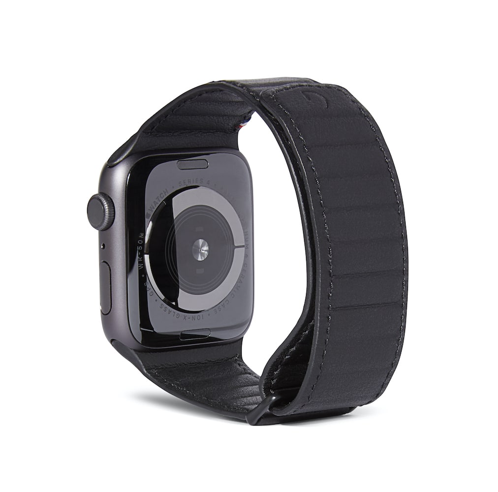Decoded 49/46 mm Traction lærrem til Apple Watch - Svart
