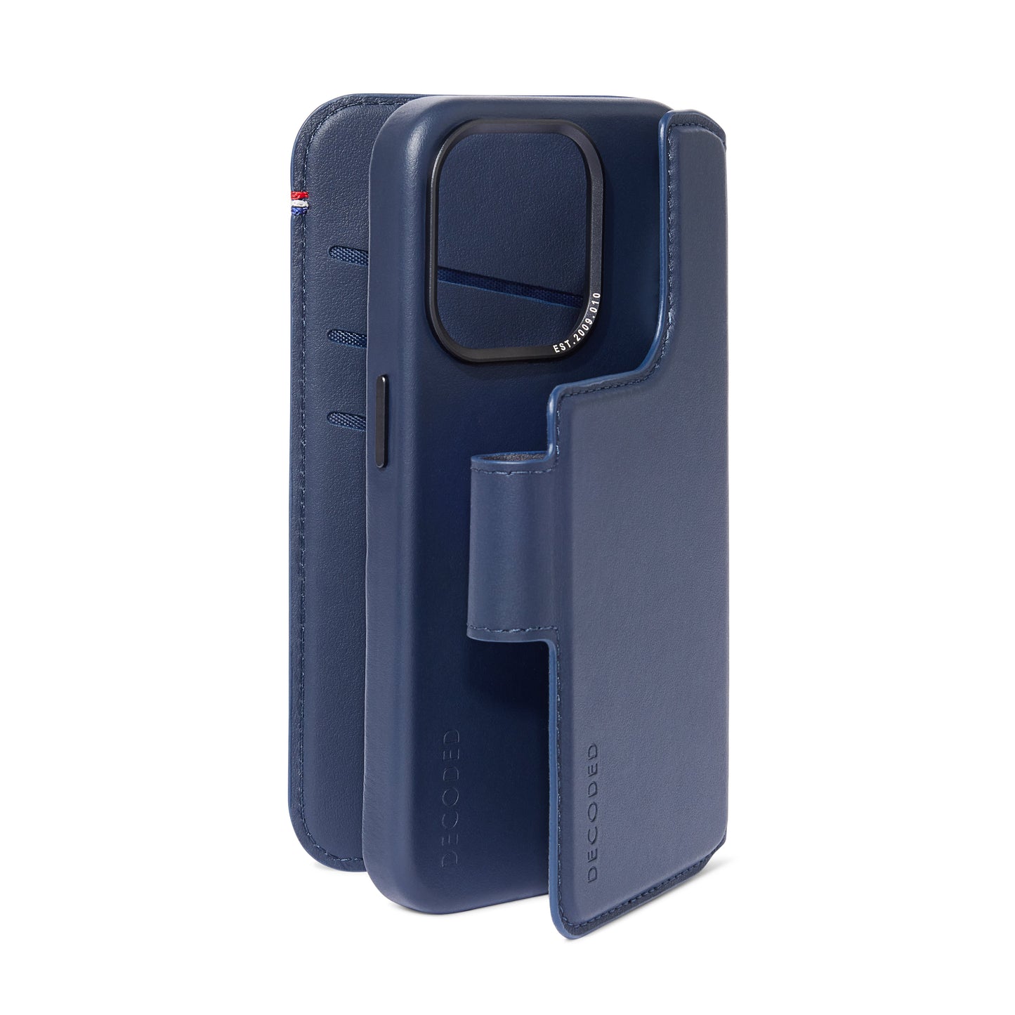 Decoded Lommebokdeksel i skinn med MagSafe til iPhone 15 Pro - Navy
