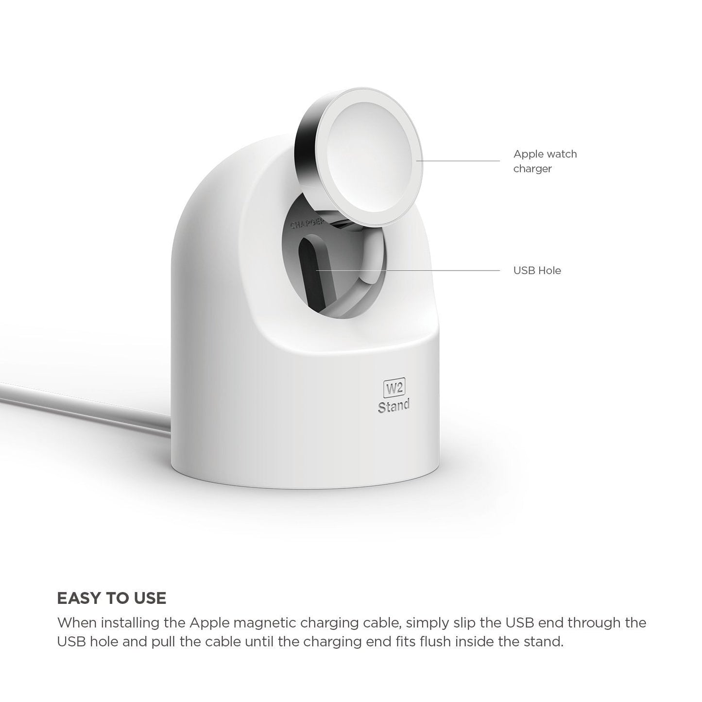 Elago W2 docking til Apple Watch - Hvit