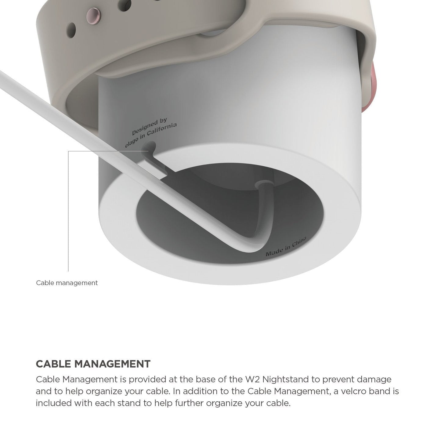 Elago W2 docking til Apple Watch - Hvit