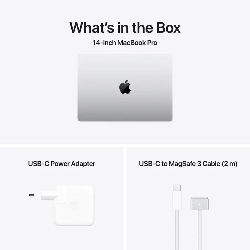 MacBook Pro 14-tommer M4 512GB SSD 16GB Minne med 96W lader og US tastatur - Sølv
