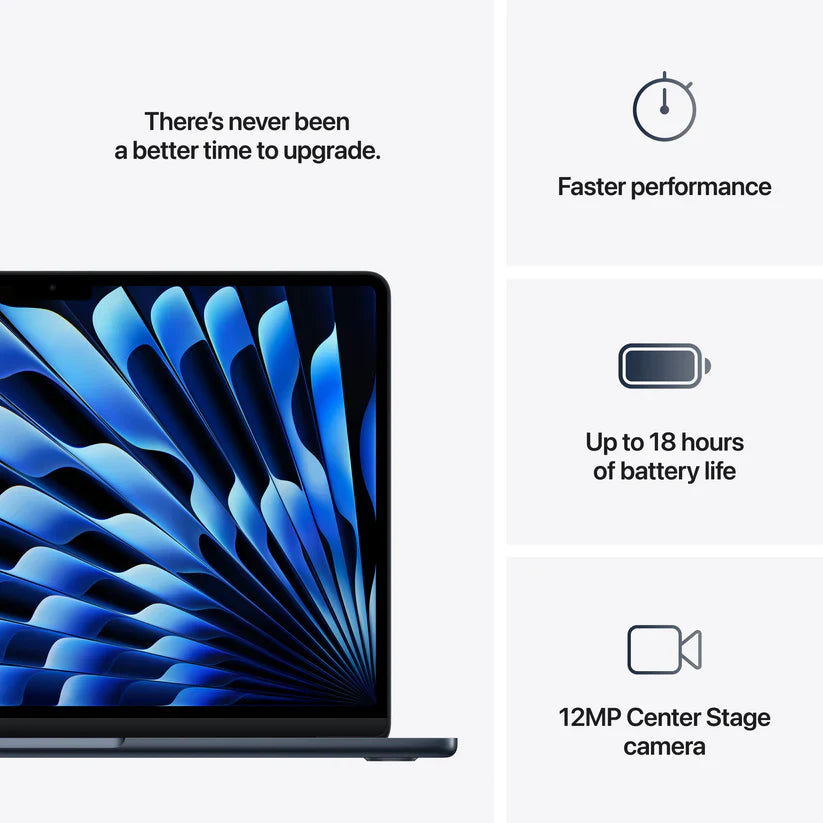 MacBook Air 13-tommer M4 512GB SSD 16GB Minne med Internasjonalt engelsk tastatur - Midnatt