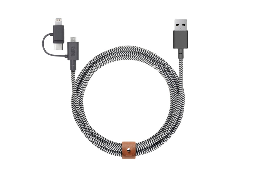 Native Union 2 m Universal Belt kabel - Zebrastripet