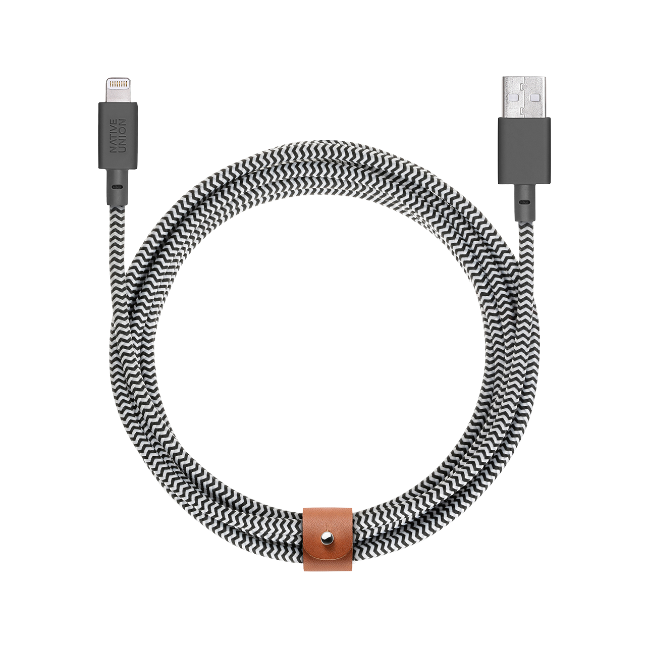 Native Union 3m USB-A til Lightning Belt Ladekabel - Zebra