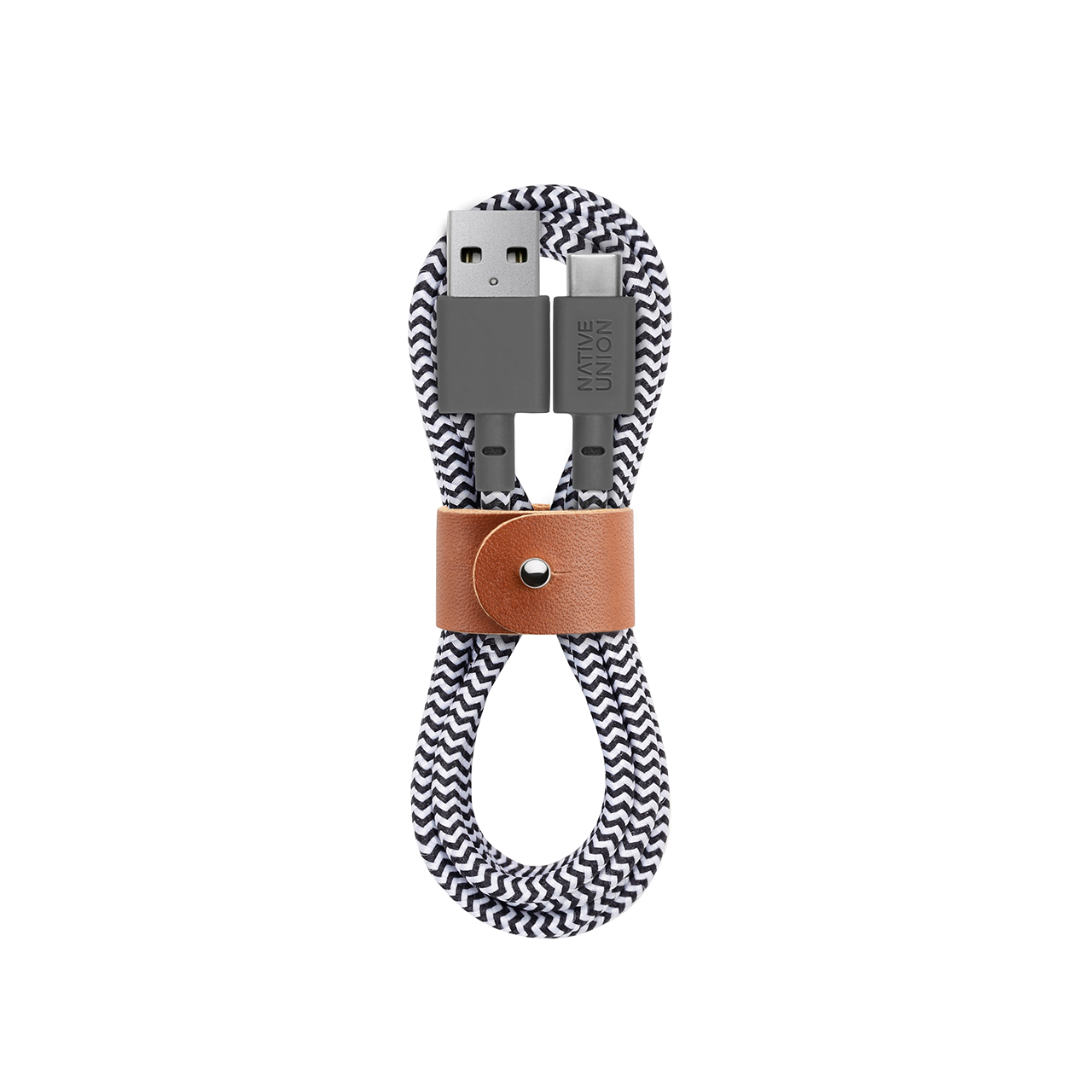 Native Union 1,2 m USB-A til USB-C Belt kabel - Zebrastripet