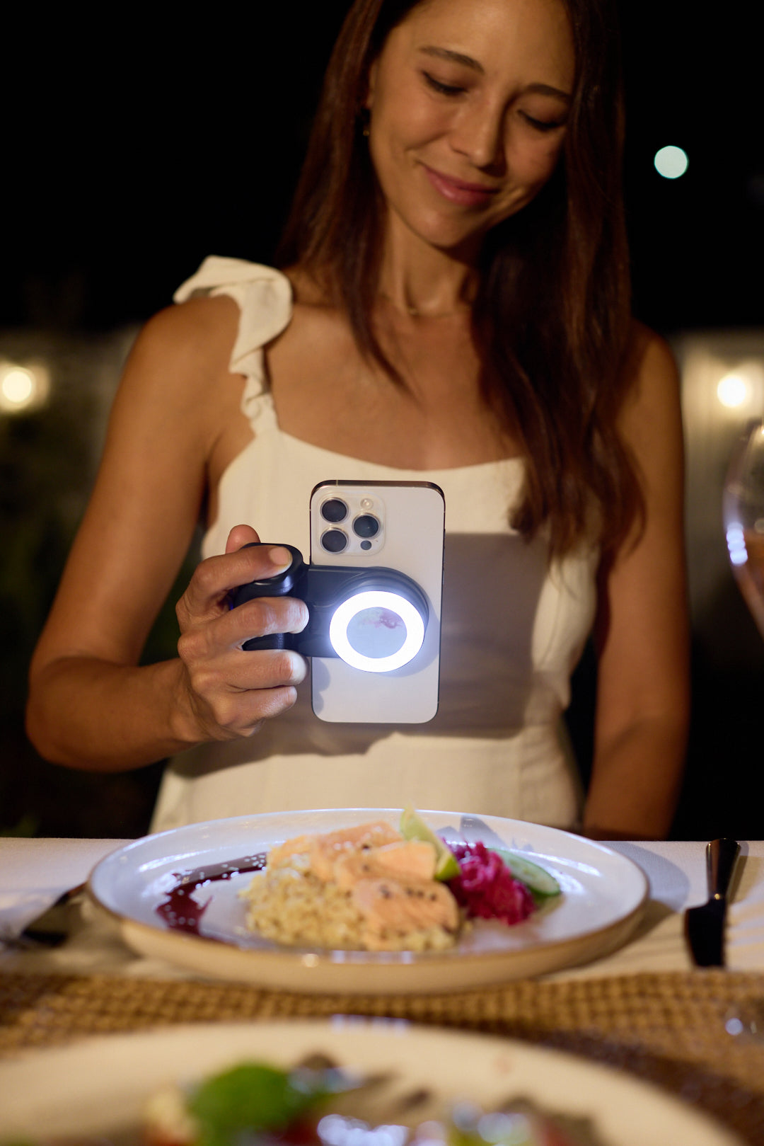 ShiftCam SnapTravel Kit Essential iPhone Selfiestang med kamerautløser og ringlys - Midnatt