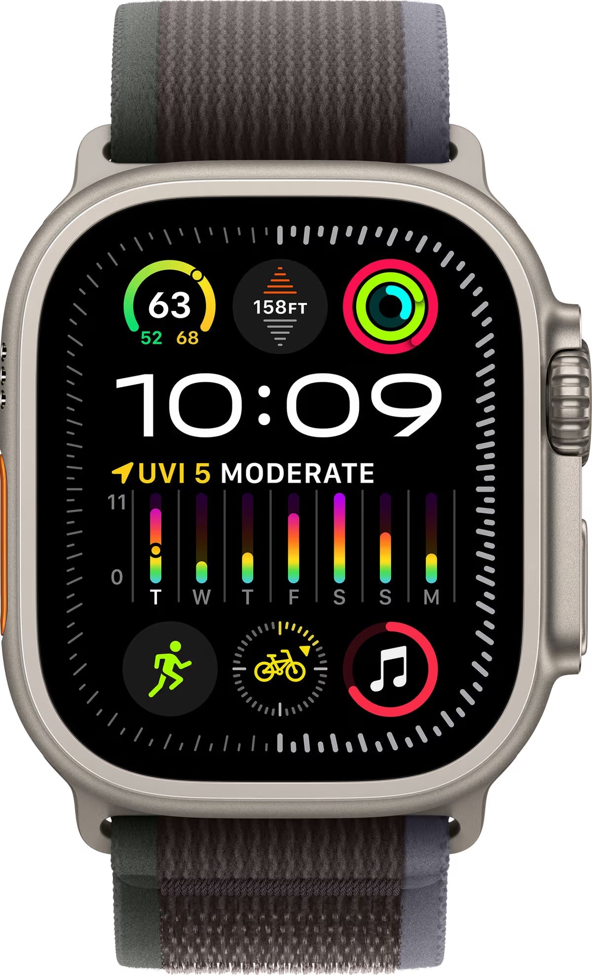 Apple Watch Ultra 2 GPS + Cellular 49mm Natural Titanium Case with Blue/Black Trail Loop - M/L