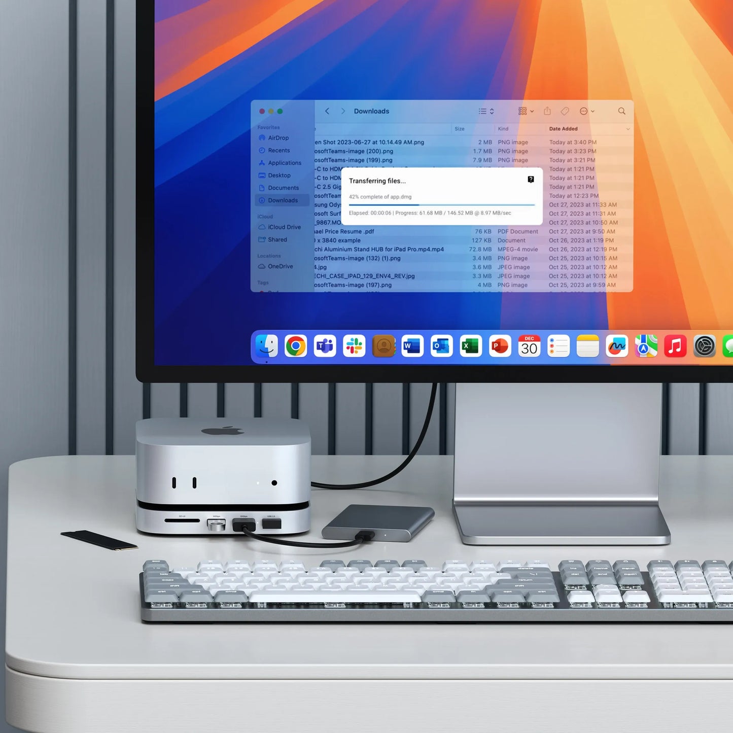 Satechi Mac mini M4 Stand Hub med SSD-kabinett