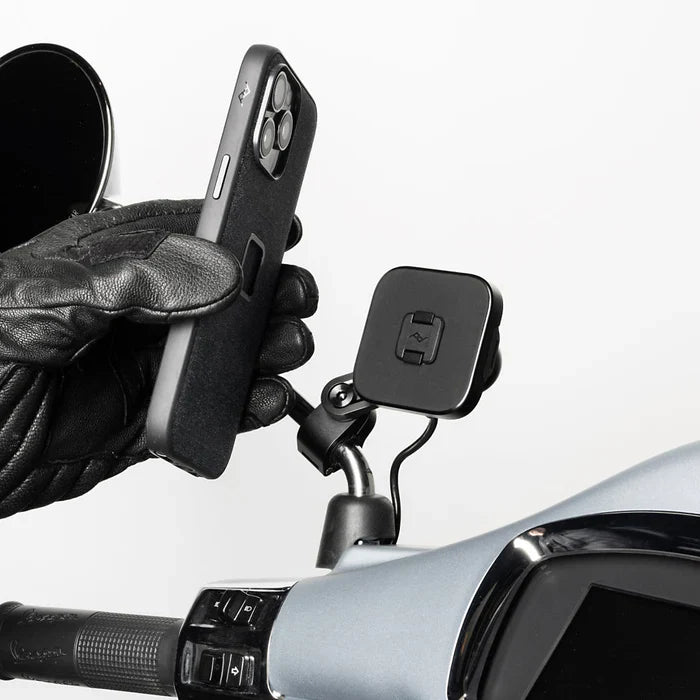 Peak Design iPhone-stativfeste til Motorsykkel speilramme med Qi2-lading